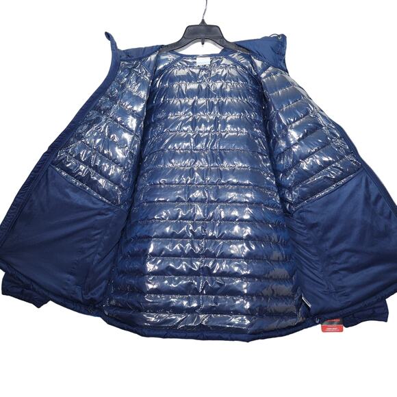 Columbia Mens White Out II Hooded Puffer Jacket - Large - Navy/Azure Blue - NWT - Picture 4 of 8